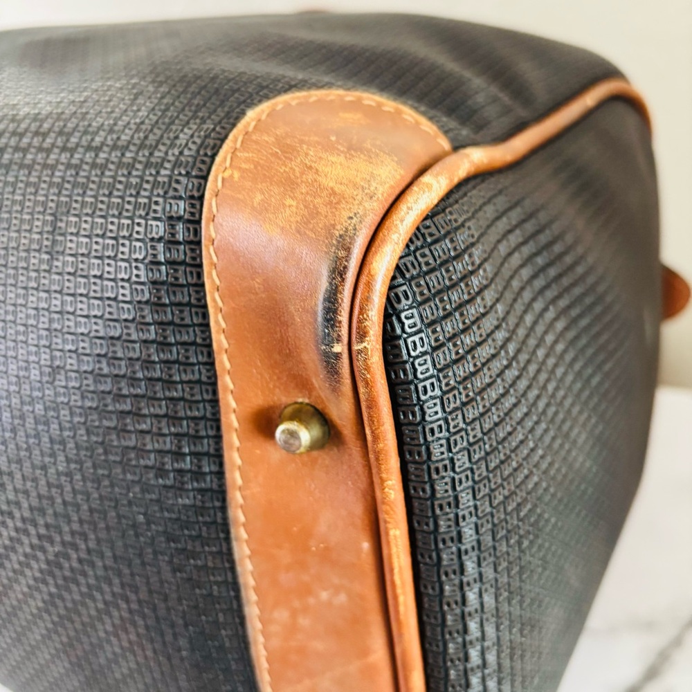 Bally‎ B Logo Boston Style Leather Bag in Black & Brown - Picture 11 of 16